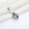 Belly Button Rings Water Drop Dangle Cubic Zirconia Piercing Navel Chirurgische Stalen Lichaam Sieraden Voor Vrouwen Meisjes Gift