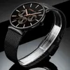 Мужские часы Crrju Fashion Classic Gold Кварцевые наручные часы из нержавеющей стали Тонкий Бизнес Повседневная Люкс Часы Reloj Hombre 210517