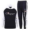 Men's Football Sets Cotton Hoodie+Pants Two Pieces Casual Tracksuit Male Sportswear Gym Brand Clothing Sweat Suit Plus Size S-3XL