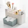 Caja de cosméticos de escritorio PP, cajón pequeño, mesa de plástico, estuche de maquillaje, cajas de almacenamiento de joyería para baño, maquillajes multifunción para el hogar