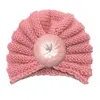 Kreativ baby barn varmare knit söt boll kepsar vinter höst tjejer pojkar stickning ull elastiska hattar spädbarn turban hattar dh0822 t03