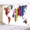 Nordic Style Animal World Map Tapestry Muur Opknoping Polyster Strand Handdoek Polyester Dunne Deken Yoga Sjaal Mat 210609