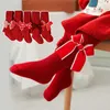 Girls Baby red Tights with bow cotton Children patchwork Stocking for spring kids pantyhose girls 2110216836174