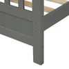 ABD stok yatak odası mobilya ahşap platform yatak başlık ve ayak tahtası ile, tam (gri) A18
