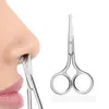 3 st Nose Hair Scissor Rostfritt stål Eyebrow Cut Manicure Facial Trimming Makeup Sax Säkerhet Hemoval Verktyg