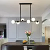 Creative Dining Room Bubble Pendant Lamp Nordic Modern Strip Light Black Gold Hotel Home Art Decor Bar Table Top Chandeliers Nordic Style Ball Lamps