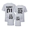 Familj Matchande Kläder Familj Titta Bomull T-shirt Daddy Mommy Kid Baby Roligt Brev Skriv ut Nummer Toppar Tees Sommar 1497 Y2