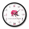 Nail Polish Bottles and Accessories Decorative Wall Clock Beauty Salon Nail Studio Tools Cosmetology Clock Wall Watch Timepieces 210325