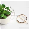 Hair Clips & Barrettes Jewelry Vintage Gold/ Sier Circle Lip Moon Triangle Pin Clip Girls Metal Accessories Drop Delivery 2021 Invlq