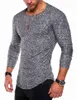 Casual Hommes O-Cou Slim Fit Bodybuilding Hommes T-shirt Mode Tricots Pull À Manches Longues Homme T-shirts Dropshipping Y0323