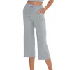 Casual women pants cotton sweatshirt wide leg pants with pockets M30191 210526