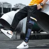 2021 Hip Hop Cargo Spodnie Kieszenie Mężczyźni Streetwear Harajuku Joggers Spodnie Hiphop Swag Ribbion Harem Spodnie Moda Casual Spodnie X0723