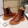 2021 Stivali da donna firmati Piattaforma Tacco grosso Martin Boot Scarpe da ape stella in vera pelle Deserts Scarpa alla caviglia con fibbia di lusso 35-42 Box