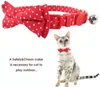 11 Color Dots Fashion Cat Collar Breakaway with Bell and Bow Tie Plaid Design Adjustable Safety Kitty Kitten British Style Dog Collars Set Party Vacation 6.8-10.8in Blue