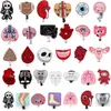 100 Pcs/Lot Mix Design Fashion Key Rings Lung Stomach Heart Eyes Nurse Retractable Medical Felt ID Badge Holder Reel With Alligator Clip For Gift