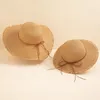 2 pièces chapeaux de paille d'été pour maman et enfants mode casquette respirante filles femmes chapeau de soleil de plage mignon joli pare-soleil d'extérieur Parent-enfant à large bord