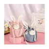 10 sztuk Wielkanoc Cute Rabbit Gift Wrap Torby Velvet Walentynki Czekoladowy Cukierki Bag Wedding Birthday Party Biżuteria Organizator W2