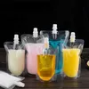 100ml-500ml Stand up Plastik İçecek Paketleme Çantası İçecek Suyu Süt Düğün Parti Memesi ile İçme Torbaları için Bacalı Kese