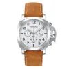 Mode heren horloges top luxe merk waterdicht sport polshorloge chronograaf quartz militair lederen relogio masculino 210329