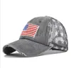 Party Hat USA Cowboy Hats Trump American Baseball Caps Washed Distressed US Flags Stars Mesh Cap Festive Sunshade DD244