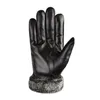 Five Fingers Gloves Leather Fur Sheepskin Fashion Men Winter Autumn Warm Thermal Wool Fleece Snow Mittens Outdoor Finger Wrist