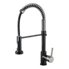 Rubinetti per lavabo da bagno Rubinetto da cucina estraibile nero Spirale con doccetta, monocomando Miscelatore girevole a 360 ° in ottone # 5