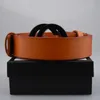 2022 Lyxbälten för kvinnor Designer MAN -bälten äkta läder klassisk casual läder svart brun bälte bredd 3,8 cm med låda