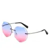 2021 Femelle Polygonal Crystal Trimming Face Round Sincming Star Sunglasses 776