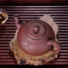 Kinesisk Yixing Tekanna Lila Clay Pot Handgjord Unik Form Casserole Hushåll Dahongpao Tieguanyin Set 450ml 210724