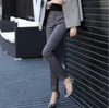 Jesień Wiosna Biuro Ladies Business Casual Formal Sukienka Spodnie Kobiety Czarny Szary Skinny Garnitur Spodnie Damskie Slim Work Spodnie 211006