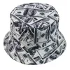 ユニセックス2辺のリバーシブルバケツ帽子おかしい米国ドル3Dプリント包装屋外ヒップホップフィッシャーマンキャップワイドブリム帽子