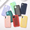 TPU Telefonväskor för iPhone 12 Pro Max Candy Color Mesh Värmeavledningskåpa Kompatibel med Apple Mobile 11 XS XR X 7 8 Plus