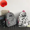 Роскошный рюкзак Корейский версия ins inward leopard schoolbag munior старшеклассников универсальный