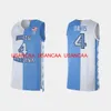 Costura da NCAA Basquete da Carolina do Norte Tar Heels 2021 #00 Custom Blue Branco Especial Edição Split Edition Jersey Qualquer número de nome