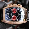 40mm Casablanca 8885 C CC Quartz Chronograph Mens Watch Red Inner Black Dial Stopwatch Rose Gold Case Diamond Bezel Leather Strap Klockor Hello_Watch HWFM B209C (1)