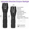 AloneFire E17 UV Led Flashlight 365nm Ultraviolet Zoomable Invisible Cat Dog Pet Stains Hunting Marker Checker AAA 18650 battery 210322