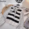 Camisolas femininas Neploe Sweater Chic Mulheres Patchwork Vintage Polka Dot Tricotadas Tops 2021 Ropa de Mujer Coreano Jumper