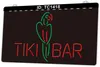 TC1418 Tiki Bar Parrot Light Sign Dual Color 3D Gravura