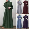 Etniska kläder Muslimsk klänning Kvinnor Långärmad Abaya Turkiet Dubai Big Swing Robe Kläder Ramadan Kaftan Marockansk Jilbab Vestido Hijab