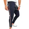 Men's Pants Men Striped Casual Fashion Trousers Adjustable Drawstring Sweat IK88