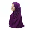 En bitar Blommor Rhinestone Amira Hijab Muslim Head Wrap Scarf Sjal Islamiska Kvinnor Ramadan Headwear Jilbab Dubai Party Turban