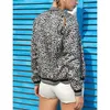 Women's Jackets Women's Spring And Autumn Winter Long Sleeve Short Jacket Baseball Dress Zipper Decorative Leopard Print European