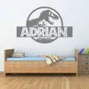 Jurassic Park Sticker mural Personnalisé Chambre à coucher Dinosaure T-Rex Nom personnalisé Vinyl Decal Home Nursery Garçon Enfants Décor G577 210705