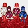 SUNKTA Rose Gold Wine Red Luxury Quartz Women Watch Waterproof Leather Watches Ladies Watches Clock Relogio Feminino+Box 210720