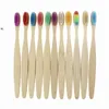 Handle Natural Bamboo Toothbrush Rainbow Colorful Whitening Soft Bristles Toothbrushes Eco-friendly Oral Care Soft Bristle RRA11163