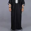 Ethnische Kleidung, muslimischer Mann, Kaftan, marokkanische Männer, Jalabiya, Dubai, Jubba Thobe, Baumwolle, langes Hemd, lässige Jugend, schwarze Robe, arabische Kleidung, Übergröße