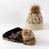 NEWhome automne / hiver boule de cheveux tricot chapeau mode léopard grain curl bord laine chapeaux personnalité européenne et américaine garder au chaud LLD9769