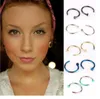 8MM Trendy Nose Rings Body Piercing Jewelry Fashion Stainless Steel Open Hoop Earring Studs Fake NoseRings Non PiercingRing Gift