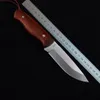 Promotion Outdoor Survival Straight Hunting Knife VG10 Satin Drop Point Blade Ebony Handle Fixed Blades Knives With Leather Sheath