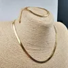 Kolczyki Naszyjnik 18K Pozłacane Zestaw Biżuterii Płaski Wąż Łańcuch Herringbone Choker Warstwa Bransoletka ze stali nierdzewnej dla kobiet